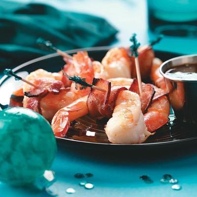 Bacon-Wasabi Wrapped Shrimp