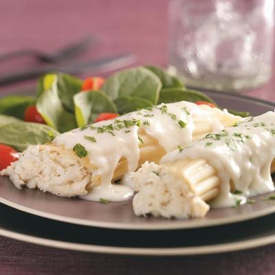 krab gevulde manicotti