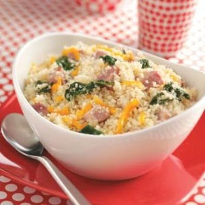 couscous met ham en spinazie