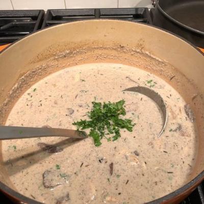 champignons en gorgonzola soep