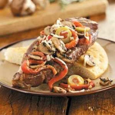 pan-aangebraden strip steaks chiana