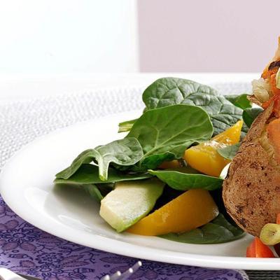 abrikozen spinazie salade