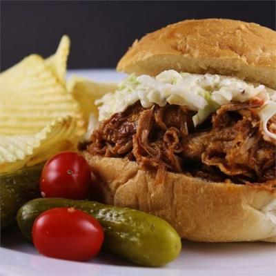slowcooker barbequed pork for sandwiches