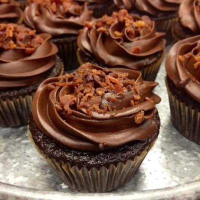 pure chocoladebacon cupcakes