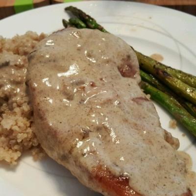 Scaloppini van varkensvlees met mosterdcreme