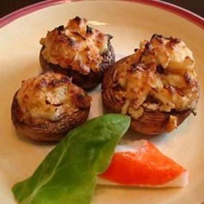 cajun crab gevulde champignons