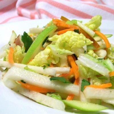 jicama, wortel en groene appel slaw