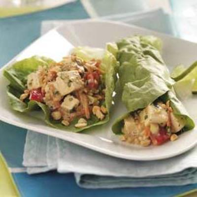 Thaise tofu salade sla wraps