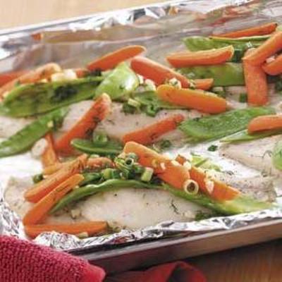 in folie gebakken vis