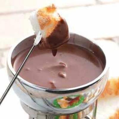 fondue van donkere chocolade