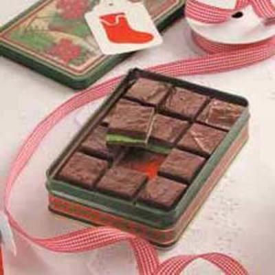 gelaagde mint fudge