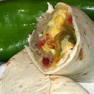 nieuwe het ontbijtburrito's van Mexico groene Chili