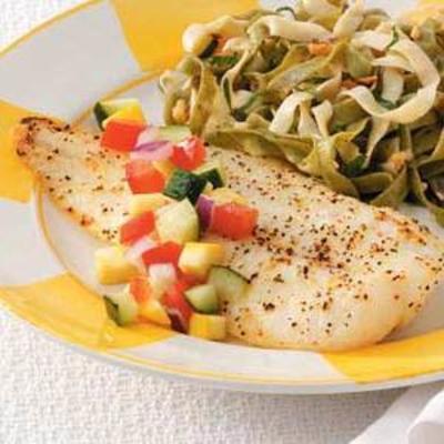 orange roughy met komkommer salsa