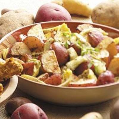 geroosterde aardappelen met artisjokken