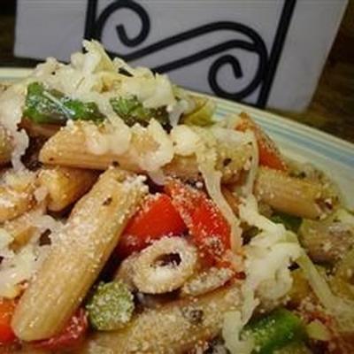 pasta primavera met gerookte gouda