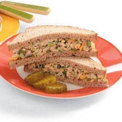 nootachtige tonijn-kaas sandwiches