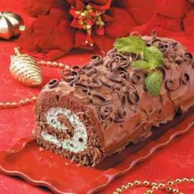 chocolade munt cake roll