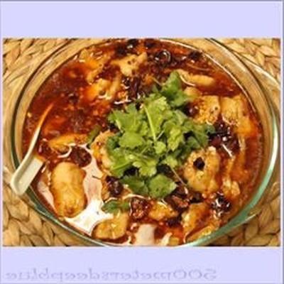 shui zhu yu (gekookte vis uit Sichuan)