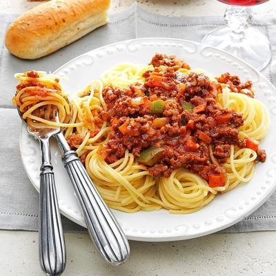 slowcooker vlees saus voor spaghetti