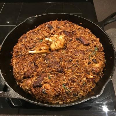 Oezbeekse plov (lam en rijstpilaf)