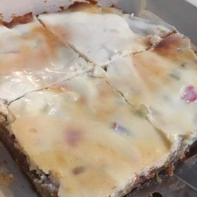 Rabarber cheesecake droom bars