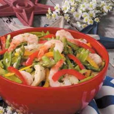 salade van groentegarnalen