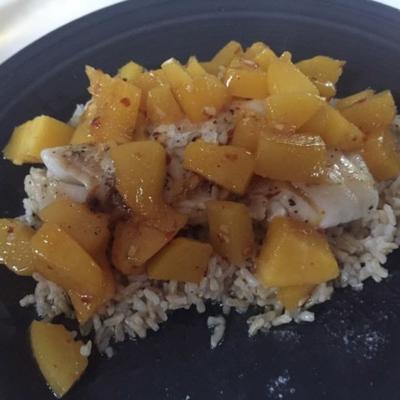 gegrilde tandbaars met mango boter