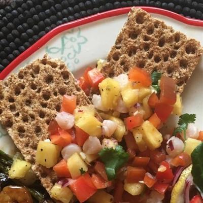 ceviche van garnalen en ananas