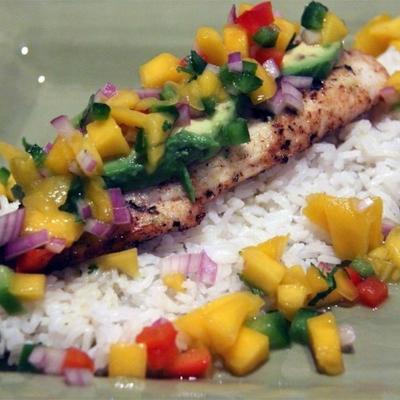 gegrilde tilapia en mango salsa