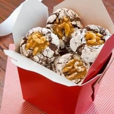 chocolate walnut crinkle cookies