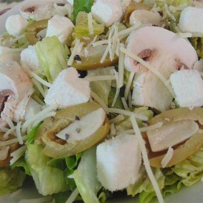 feta knoflooksalade met champignons