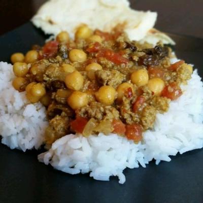 zoete en pittige curry met kikkererwten