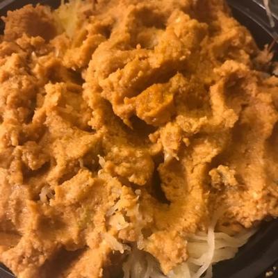 spaghetti squash met romige pompoensaus