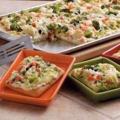 plantaardige pizzavierkanten