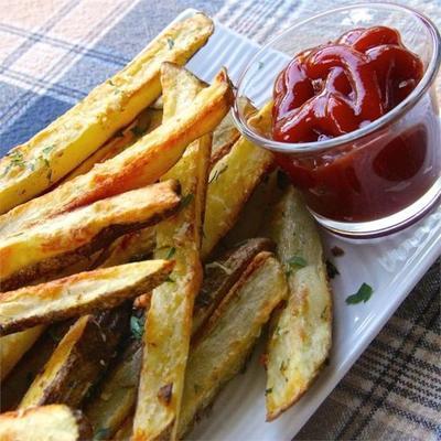 in de oven gebakken knoflook en parmezaanse frieten