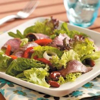 gegrilde steak salade