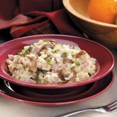 eenvoudige risotto van ham en champignons
