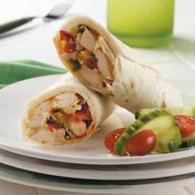 gegrilde kip en peper wraps