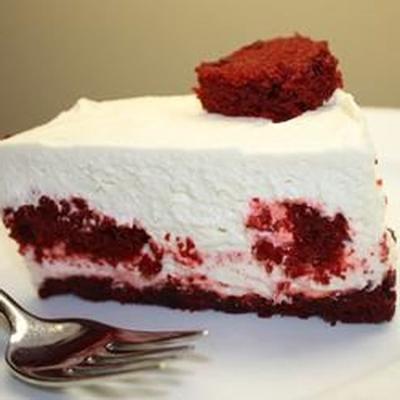rode fluweel-centrum cheesecake