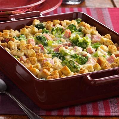 broccoli en ham braadpan