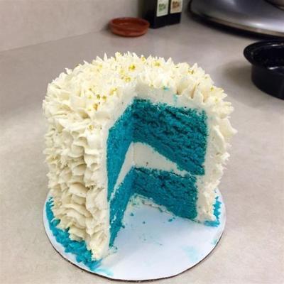 blauwe suède cake