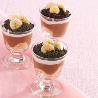 banaan chocolade pudding parfaits