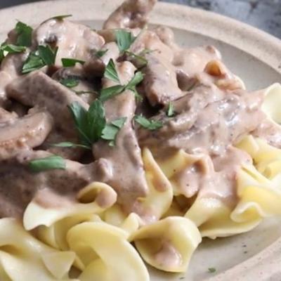 rijke en romige beefstroganoff