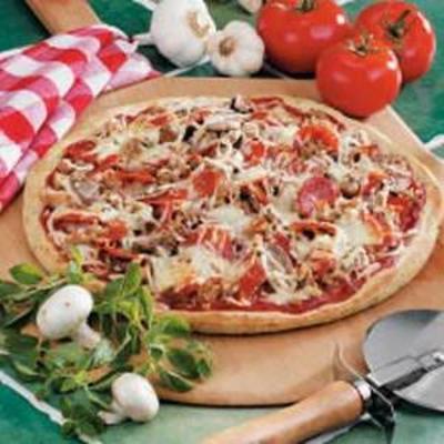 dubbele worst pizza
