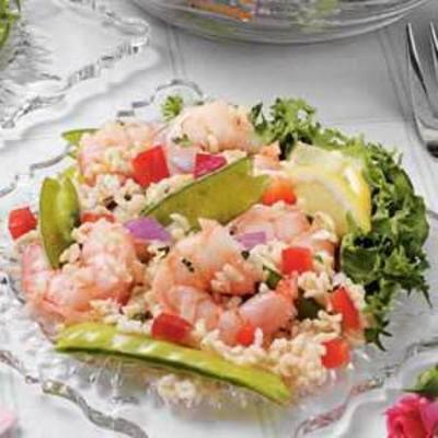 sesam garnalen rijst salade