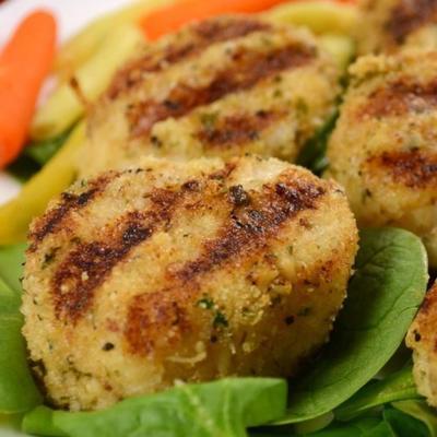 gegrilde knoflook parmesan Crusted coquilles