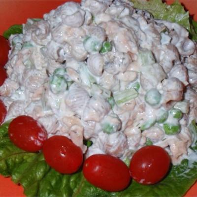 eenvoudige zalm volkoren pastasalade