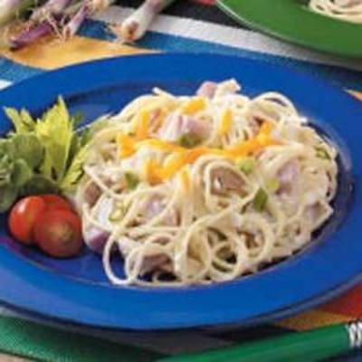 ham spaghetti koekepan