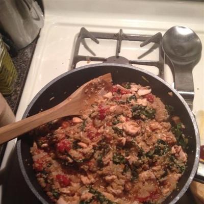 quinoa met zalm en snijbiet