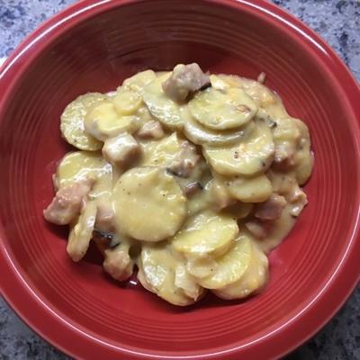 slow cooker ham en scalloped potatoes